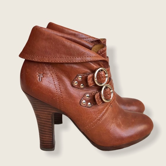 Frye Matilda 2-Strap Heeled Leather Ankle Booties - Picture 4 of 12